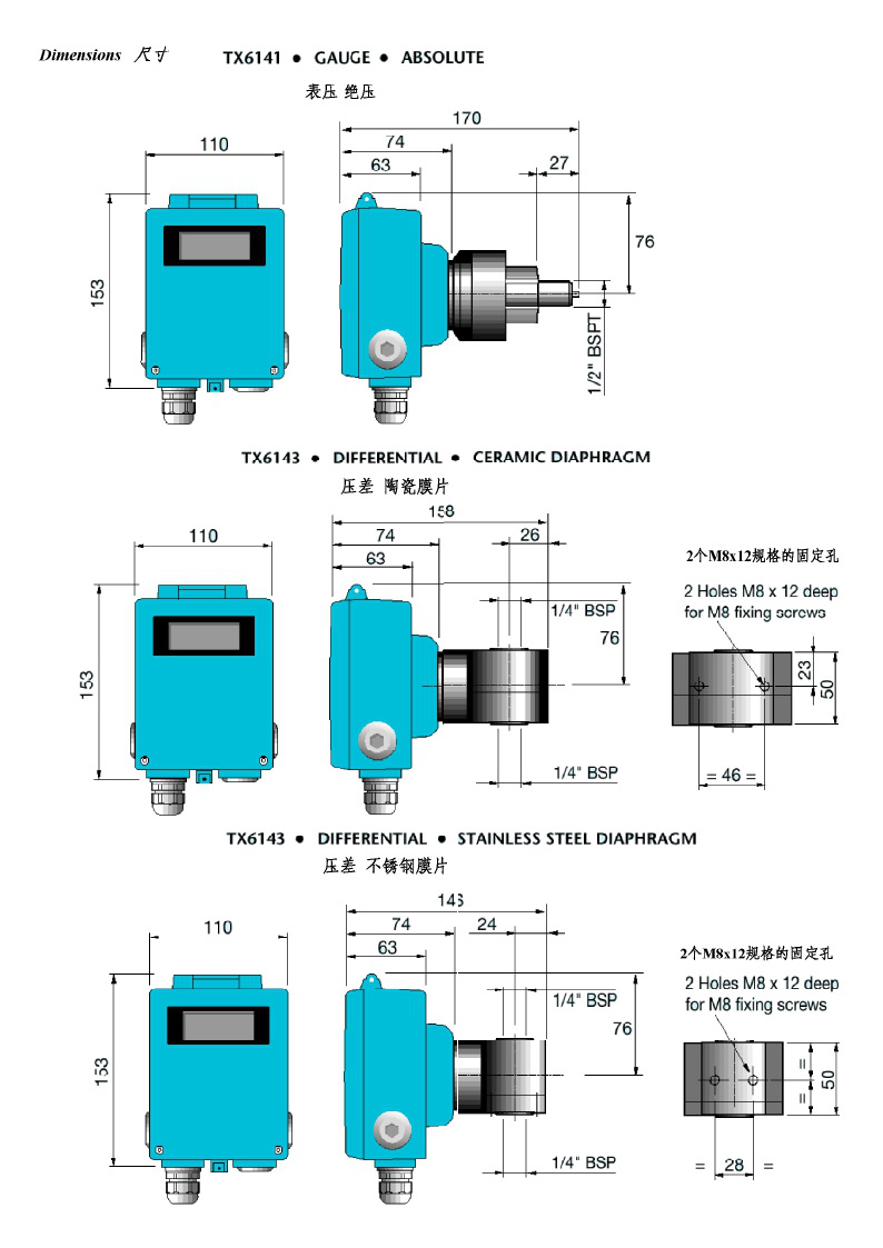 TROLEX 壓力傳感器/變送器 TX6141